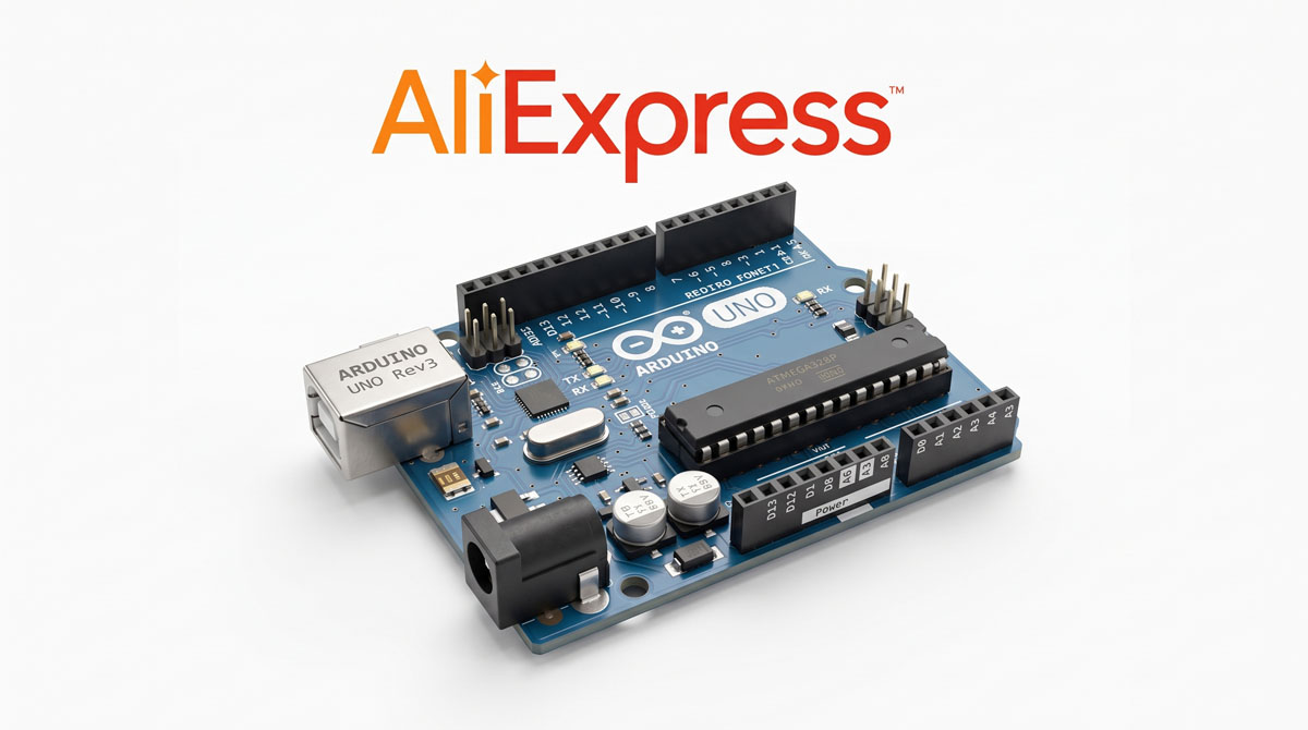 Arduino Uno á AliExpress fyrir rafeindatækniverkefni